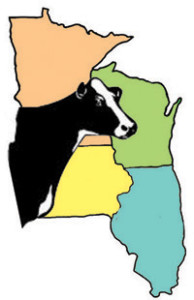 Dairy Cow image super imposed over four midwestern states